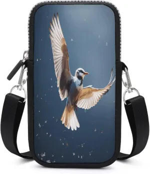 Small Crossbody Wallet Phone Bag,Bird Migration Print Cell Phone Purse,Travel Crossbody Bag