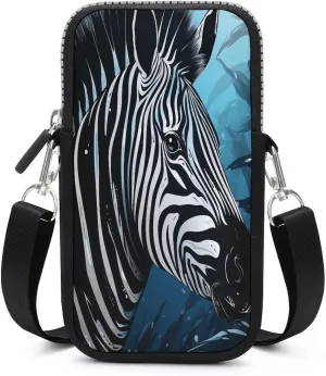 Small Crossbody Wallet Phone Bag,Blue Sailfish Print Cell Phone Purse,Travel Crossbody Bag