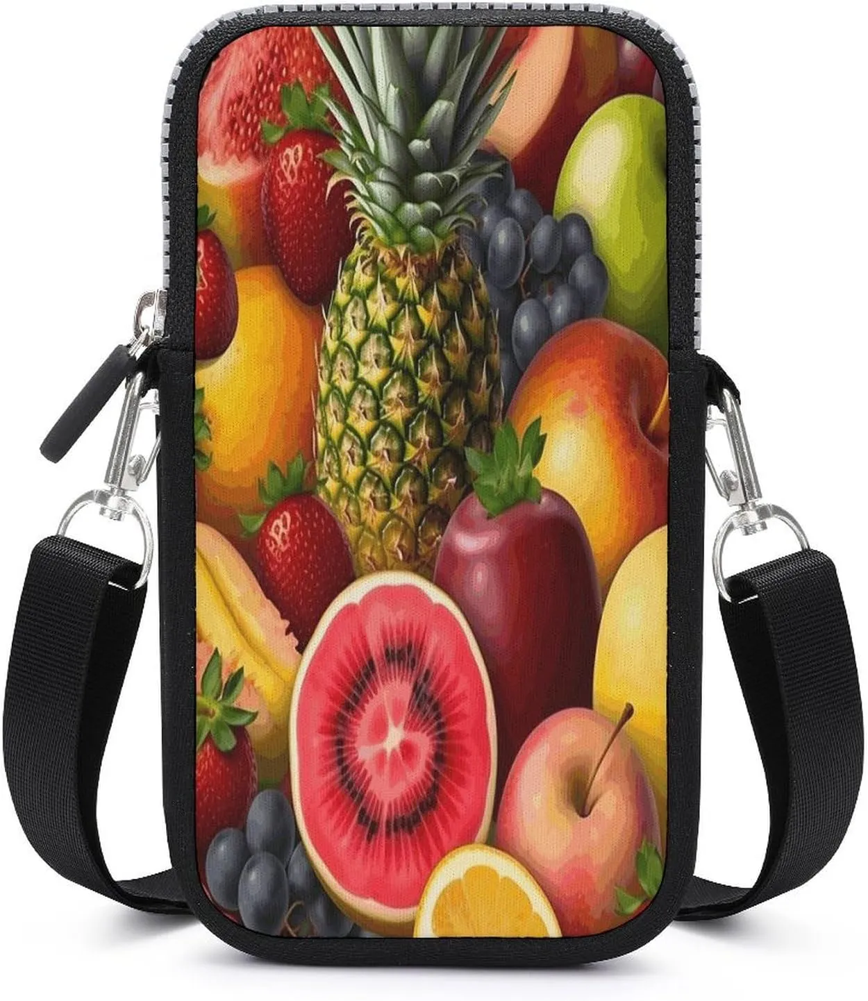 Small Crossbody Wallet Phone Bag,Fresh Juicy Fruits Print Cell Phone Purse,Travel Crossbody Bag