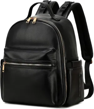 Small Diaper Backpack with Stroller Buckle, Insulated Pockets and Water-proof Pocket (Black)