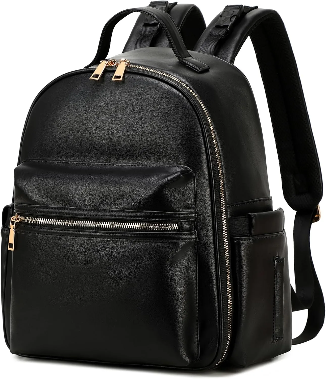 Small Diaper Backpack with Stroller Buckle, Insulated Pockets and Water-proof Pocket (Black)