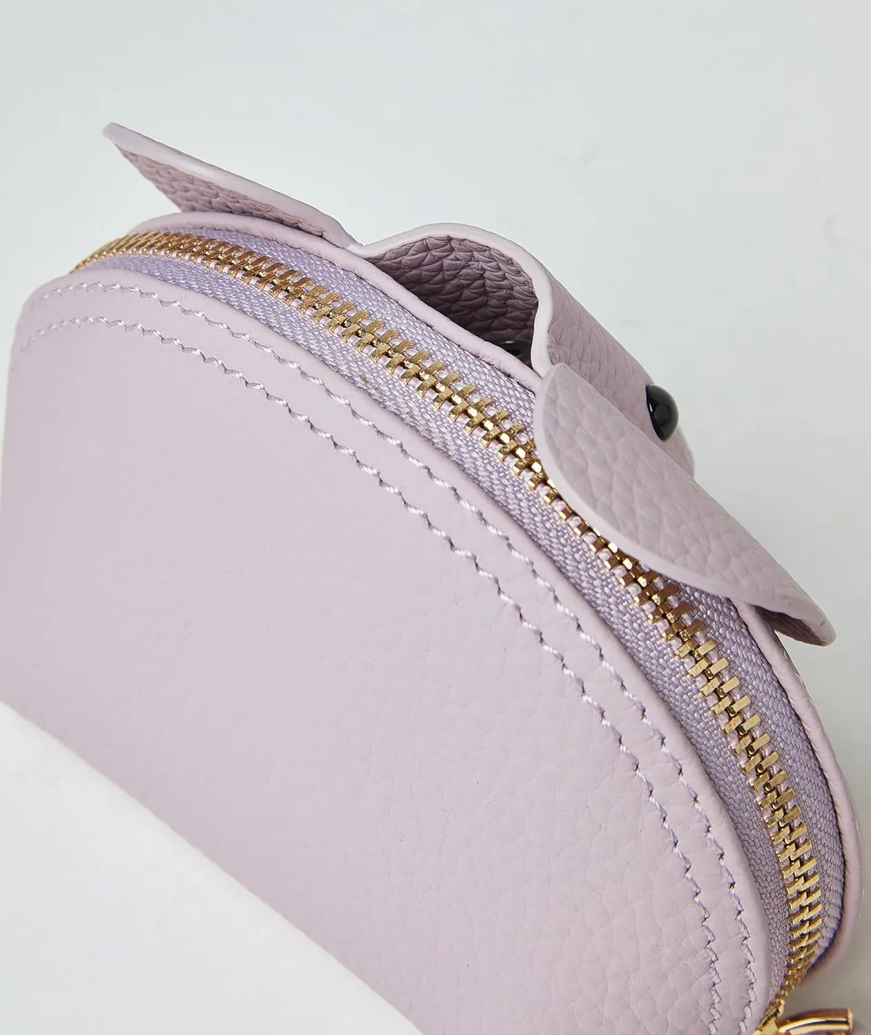 Small Leather Coin Purse for Women Cute Elephant Change Purse for Girls Zipper Coin Pouch Wallet with Key Chain and Wrist Strap (4-Purple)