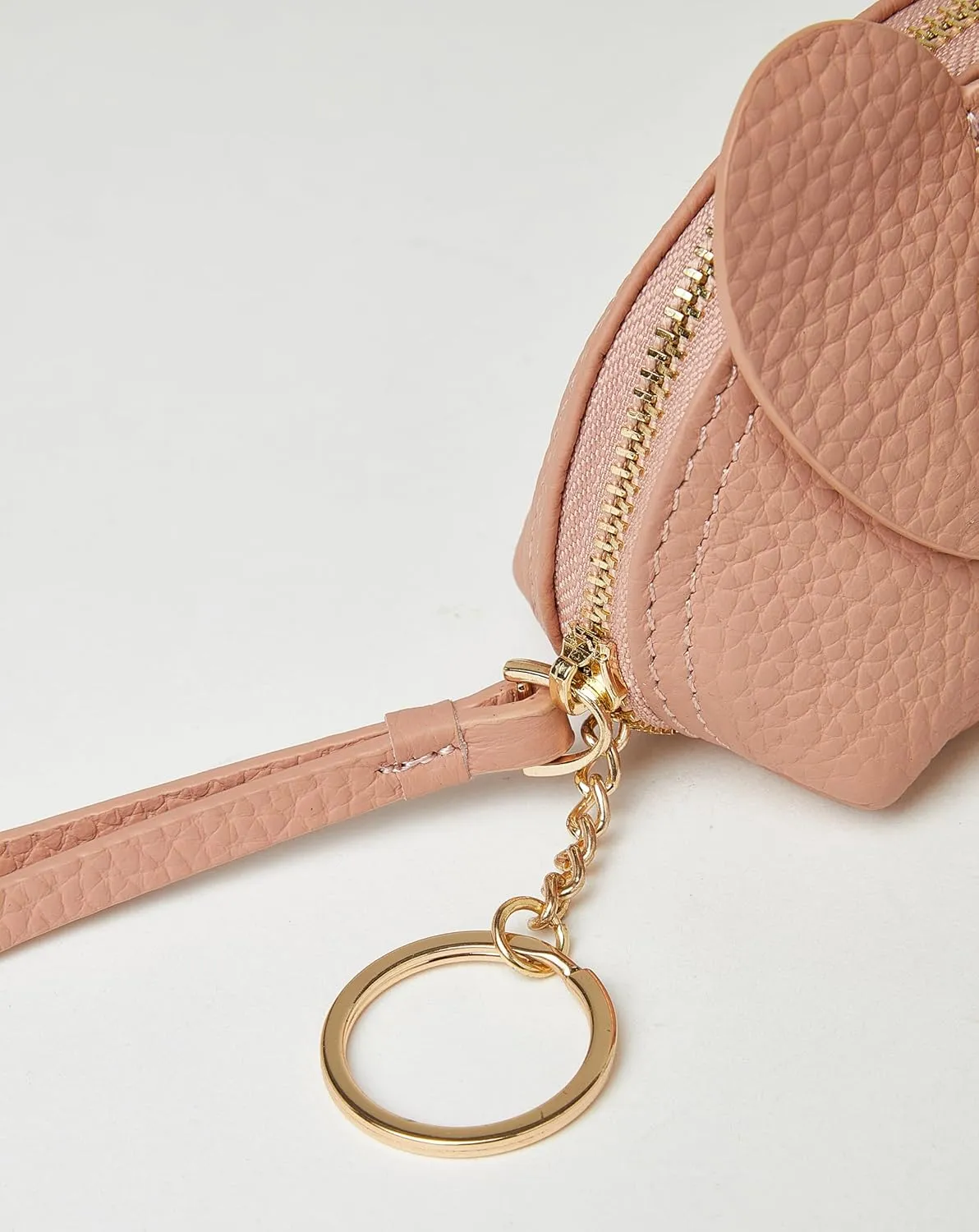 Small Leather Coin Purse for Women Cute Elephant Change Purse for Girls Zipper Coin Pouch Wallet with Key Chain and Wrist Strap(5-Pink)