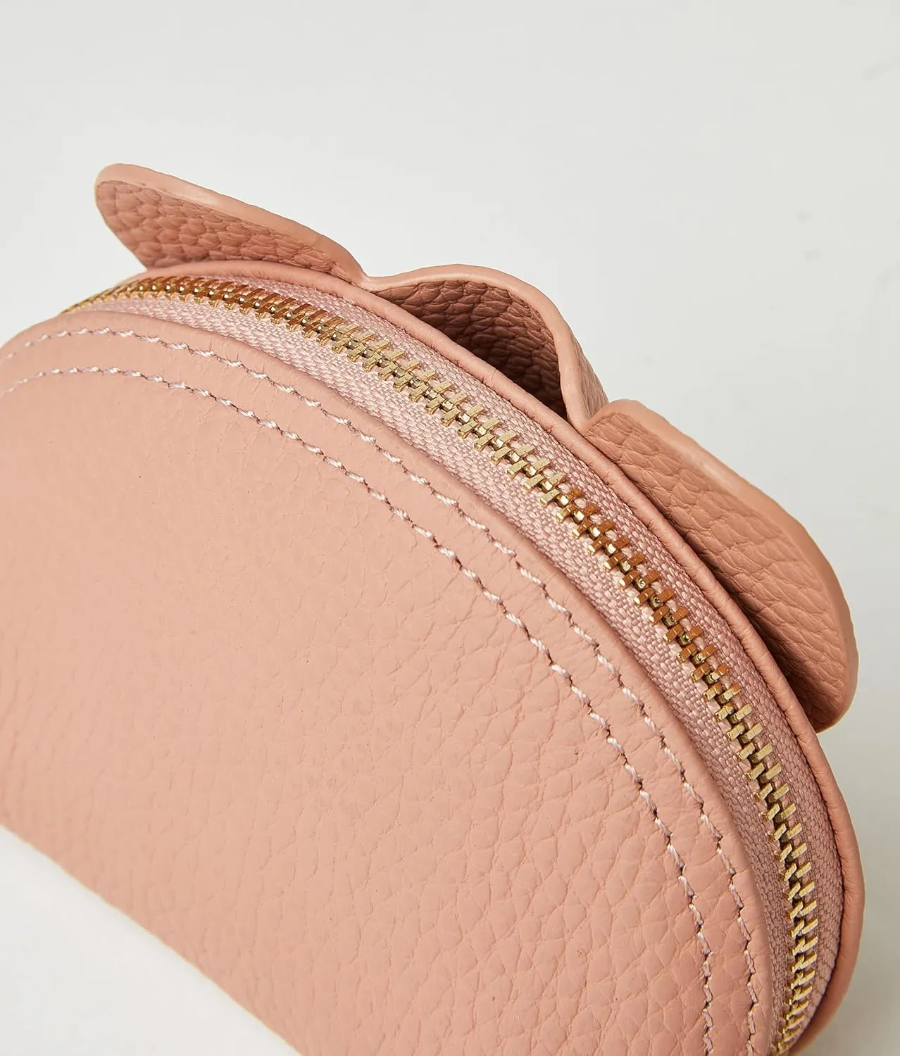 Small Leather Coin Purse for Women Cute Elephant Change Purse for Girls Zipper Coin Pouch Wallet with Key Chain and Wrist Strap(5-Pink)