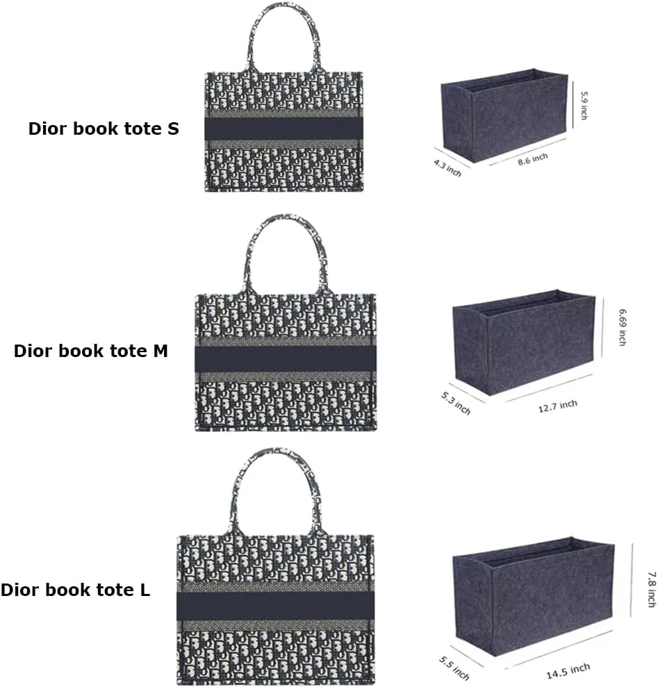 SMART DK Purse Organizer for Dior Book Tote - Premium Felt Insert with Multiple Pockets