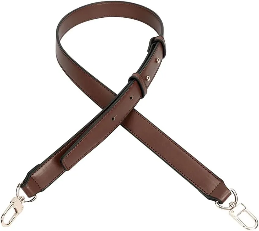 Smooth Leather Belt for Crossbody Handbags Shoulder Bag Replacement Adjustable Purse Strap Short Size Gold Clasp Coffee