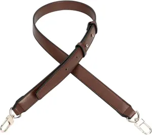 Smooth Leather Belt for Crossbody Handbags Shoulder Bag Replacement Adjustable Purse Strap Short Size Gold Clasp Coffee