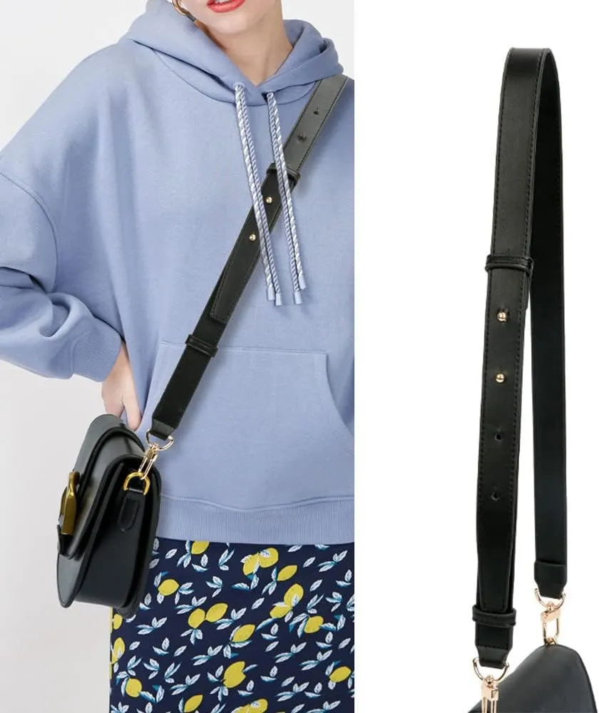 Smooth Leather Belt for Crossbody Handbags Shoulder Bag Replacement Adjustable Purse Strap Short Size Gold Clasp Coffee