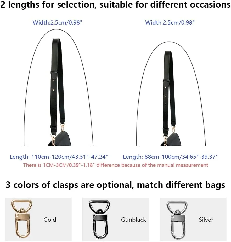 Smooth Leather Belt for Crossbody Handbags Shoulder Bag Replacement Adjustable Purse Strap Short Size Gold Clasp Coffee