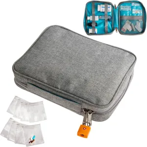 Smooth Trip Medicine Storage Bag and Medication Bottle Organizer - Slash-Resistant Medical Travel Bag with Food Grade Reusable Pill Pouches - Slim Design Fits in Carry-ons, Totes and Backpacks