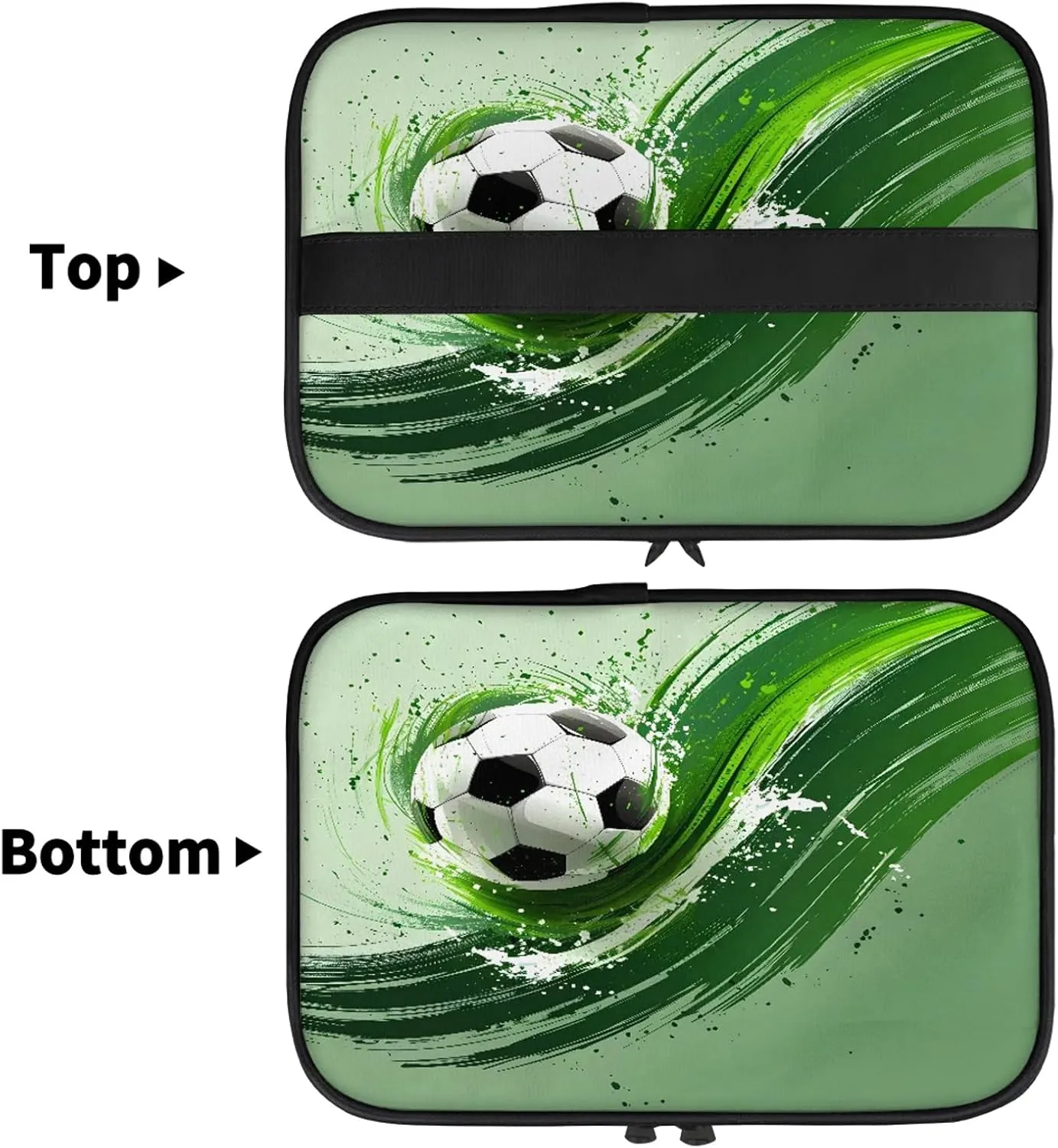 Soccer Travel Toiletry Bag Football Large Capacity Makeup Case Organizer with Handle Cosmetic Case for Women Girls