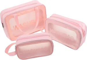 SOIMISS 3pcs Clear Toiletry Bag Water Resistant Travel Organizer Airport Airline Makeup Cosmetic Pouch Cases For Women Men Luggage Accessories