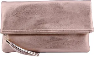 Solene Envelope Clutch Bags for Women Foldover Crossbody Tassel Wallet with Chain Strap, Elegant Evening Purse