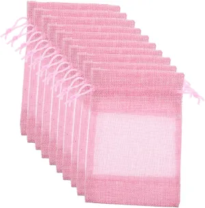 SOLUSTRE Jewelry Drawstring Bag Set of 10 Small Mesh Pouches for Travel Party Supplies Candy Bags Easy to Use
