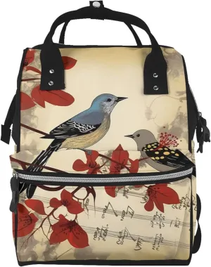 Songbirds Diaper Bag Essentials Travel Tote Nappy Backpack Large Capacity Mummy Backpack Multifunction Waterproof Teacher Nurse Bag 15.7 inch Work laptop Bags