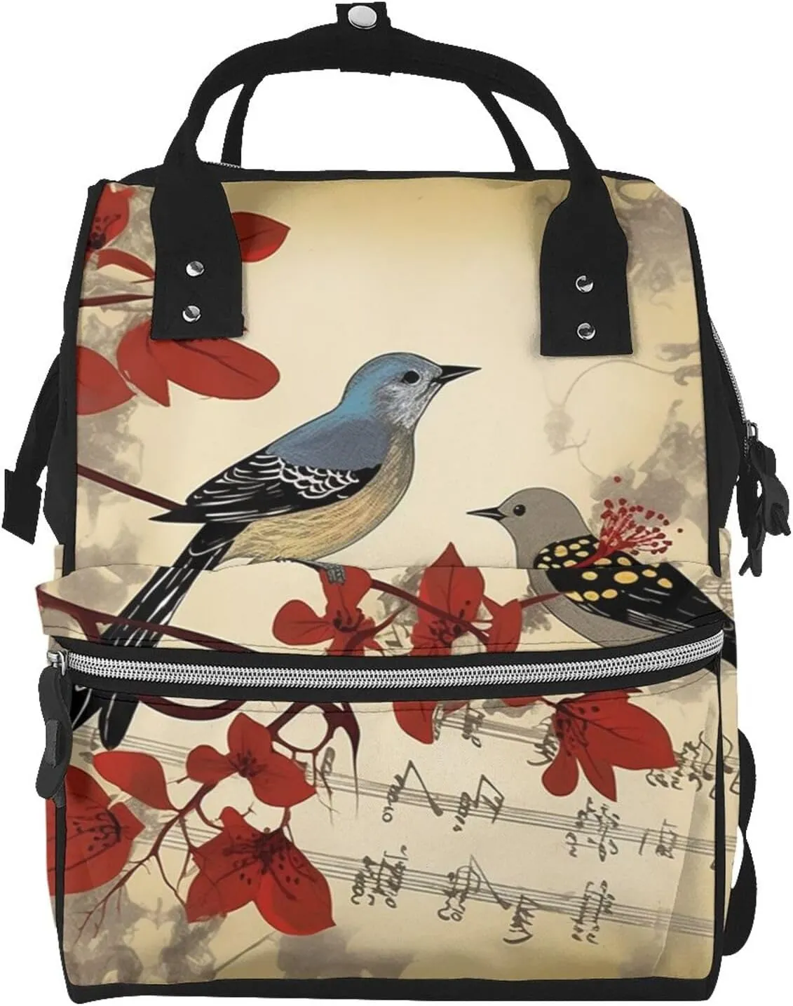Songbirds Diaper Bag Essentials Travel Tote Nappy Backpack Large Capacity Mummy Backpack Multifunction Waterproof Teacher Nurse Bag 15.7 inch Work laptop Bags