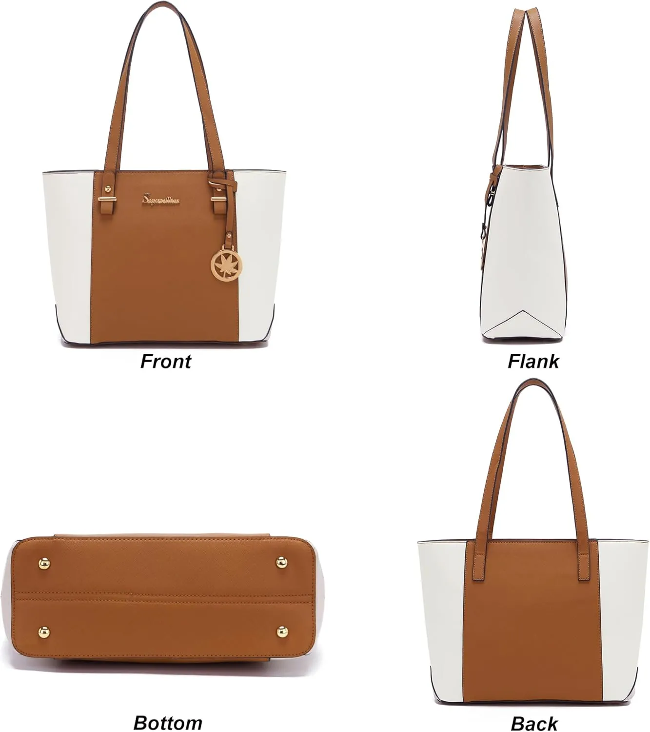 Soperwillton Handbag for Women Wallet Tote Bag Shoulder Bags Top Handle Satchel 5pcs Purse Set