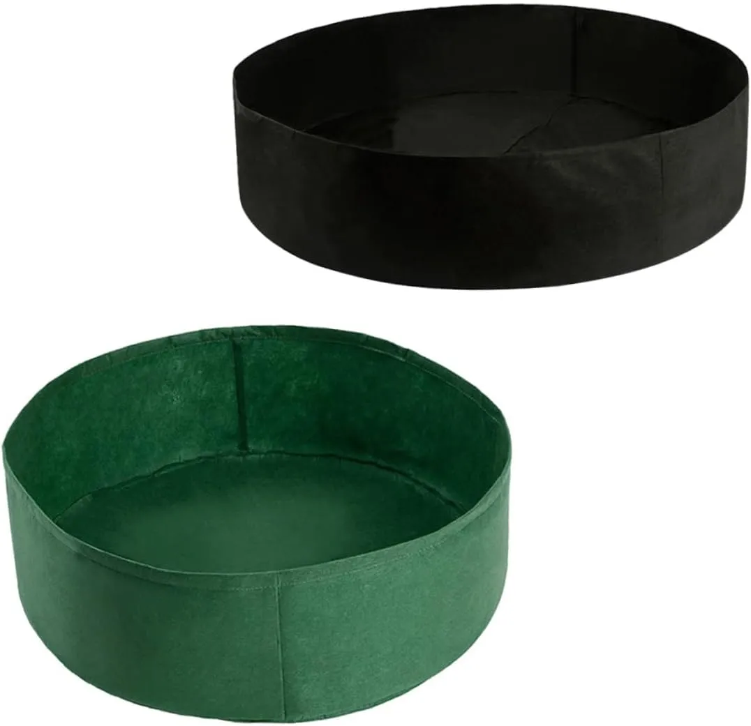Sosoport 2 Pcs Felt Planting Bags Round Garden Planter Insulated Planting Pouch Self-draining for Indoor and Outdoor Use