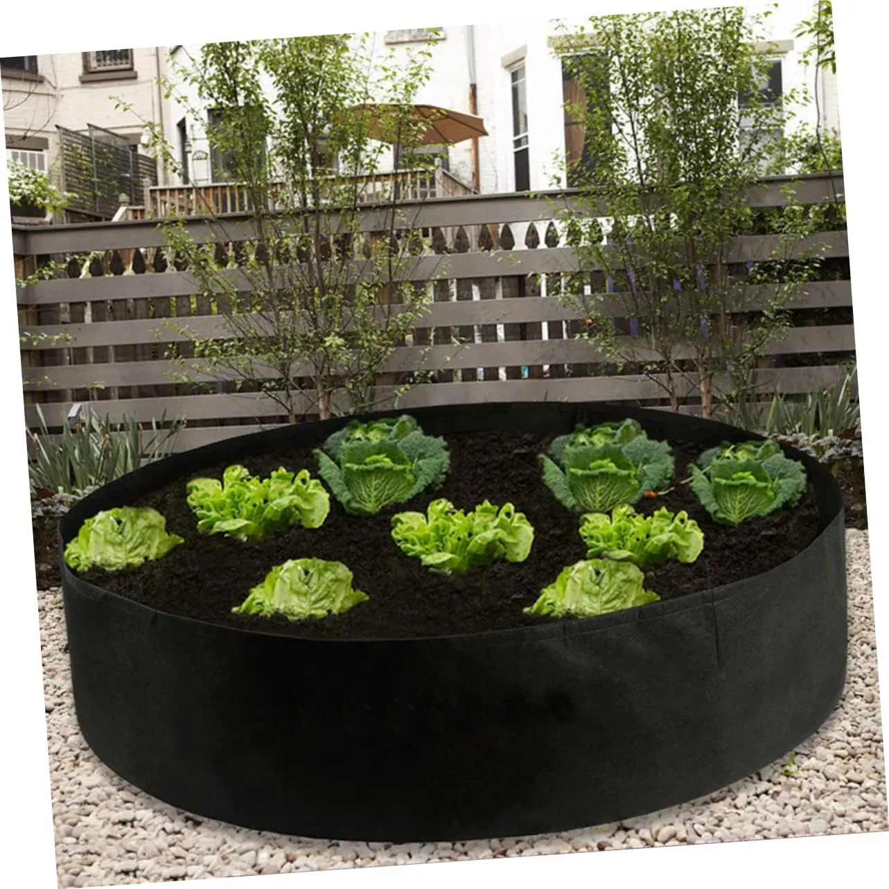 Sosoport 2 Pcs Felt Planting Bags Round Garden Planter Insulated Planting Pouch Self-draining for Indoor and Outdoor Use