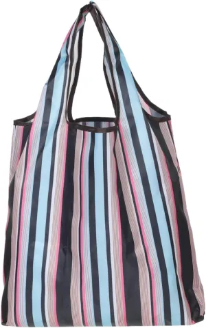 Space-saving Folding Bag Large Capacity Tote Bag Waterproof Shopping Tote for Outdoor Use Black