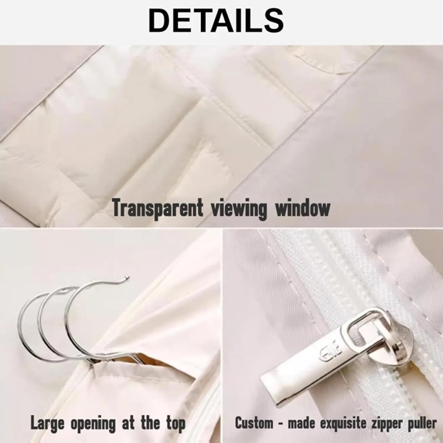 Space Saving Hanging Garment Bag with Self Compression Zipper, Space Saver Closet Organizers, Otherwise Garment Bag Dust Proof Storage, Clothes Cover Protectors for Travel Home Down Coat (Pink, L)