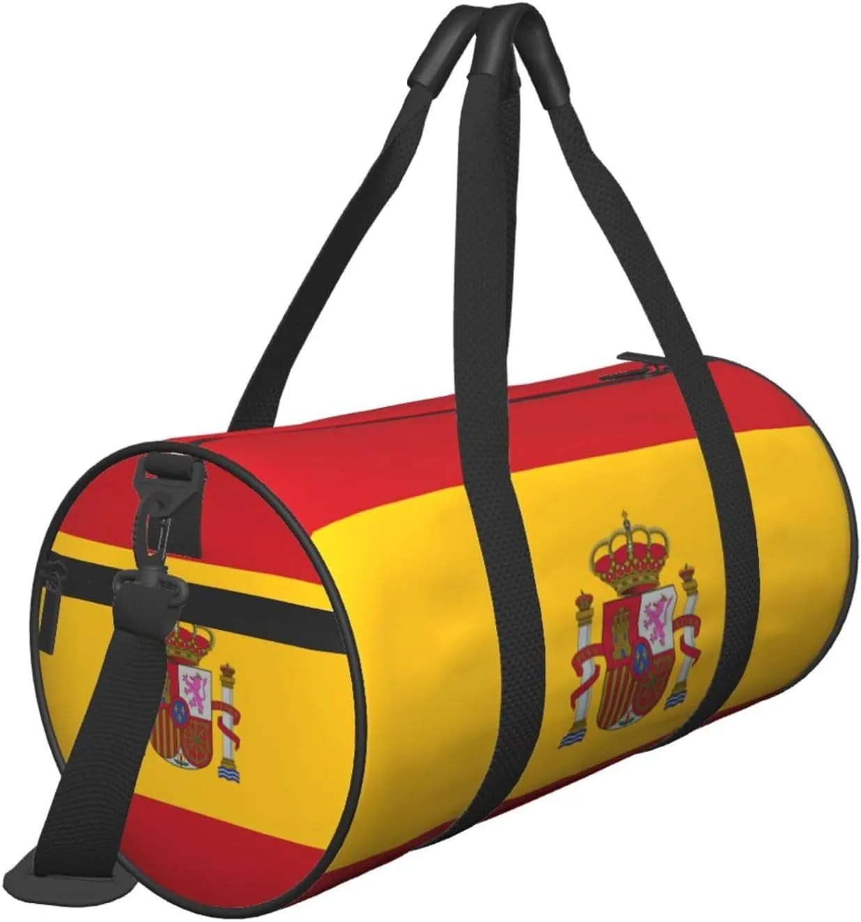 Spanish Flag Round Travel Duffle Bags Gym Training Holdall Large Sport Bags for Men Women Handbag