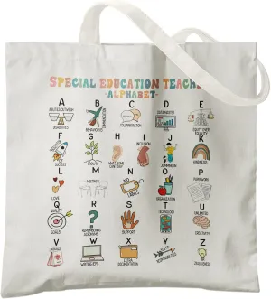 Special Education Teacher Canvas Tote Bag, Special Needs Teacher Appreciation Gifts,Reusable Grocery Bags