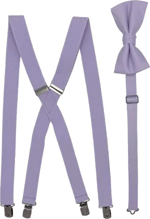 Spencer J's Men's X Back Suspenders & Bowtie Set Variety of Colors