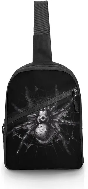 Spider Animal Motif Foldable Crossbody Sling Bags Shoulder Backpack Chest DayPack Handbag