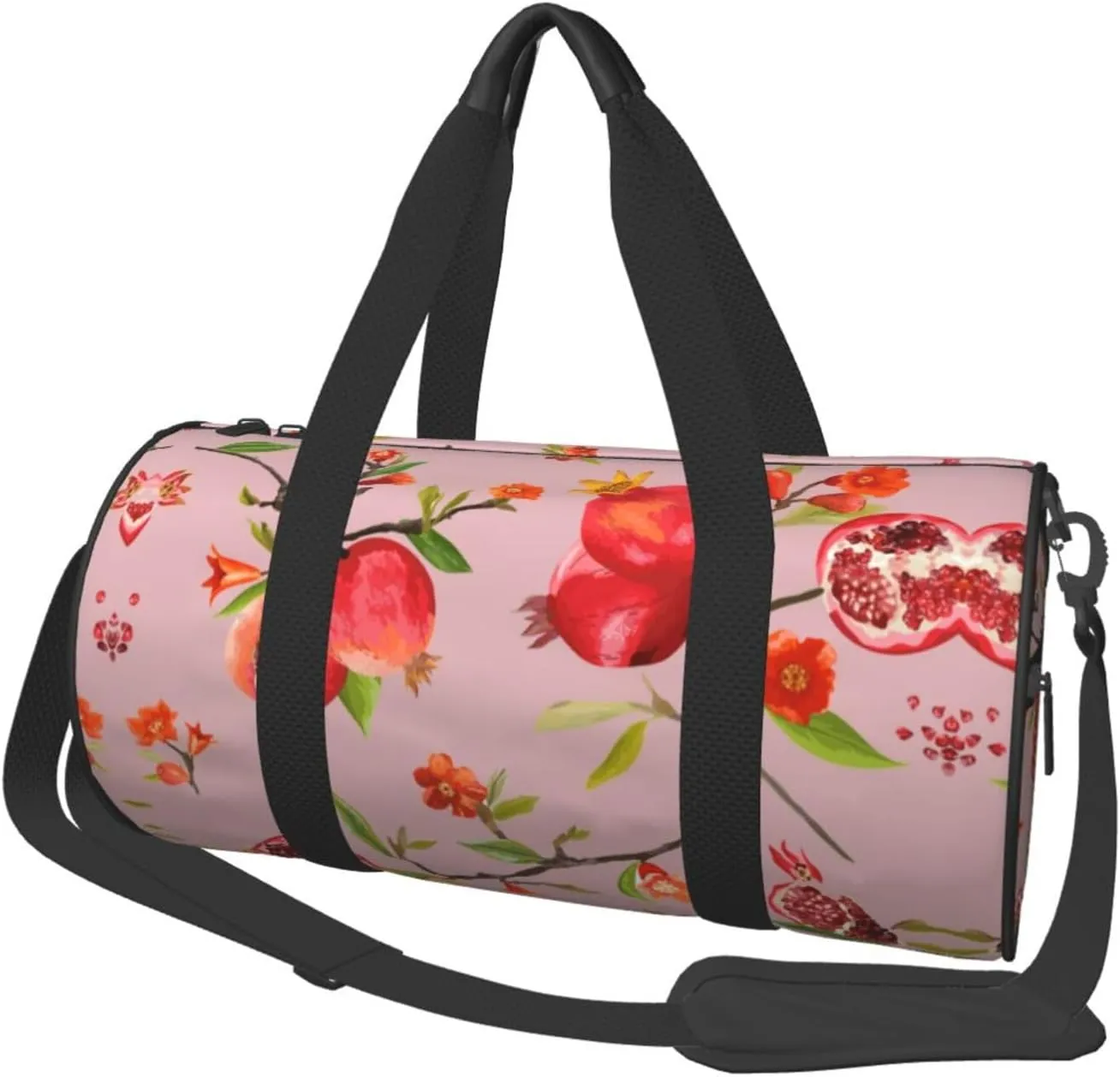 Sports Duffel Pomegranate Pattern Round Gym Bag For Men/Women Dance Travel Weekender