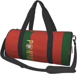 Sports Duffel Portugal Soccer Round Gym Bag For Men/Women Dance Travel Weekender
