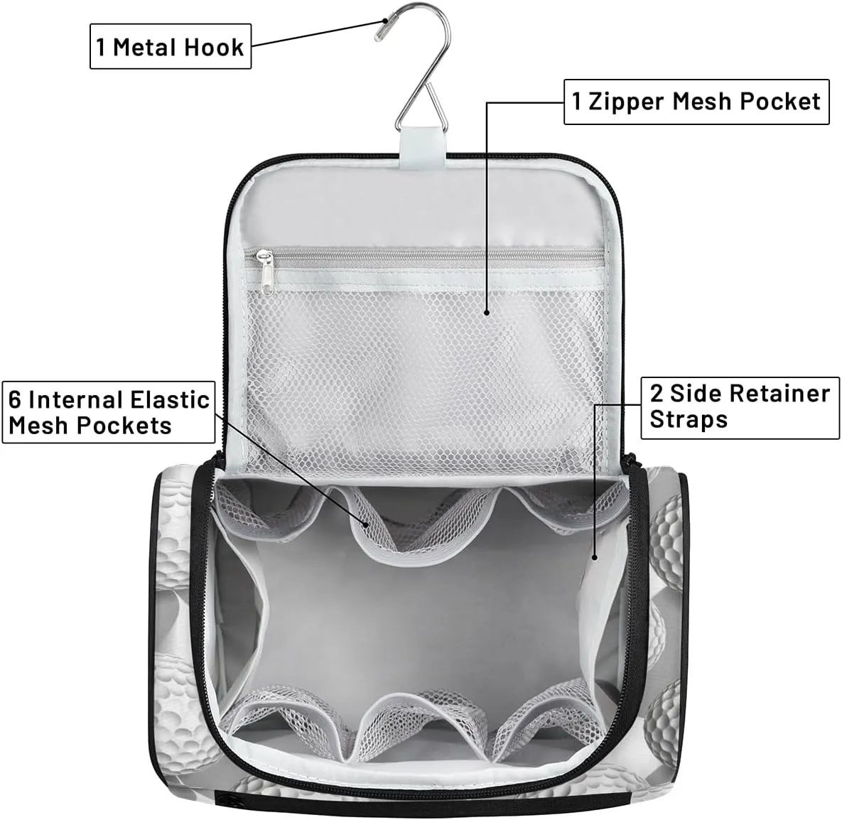 Sports Golf Travel Toiletry Bag for Women Large Capacity Wide-open Makeup Organizer Cosmetic Travel Bags for Toiletries