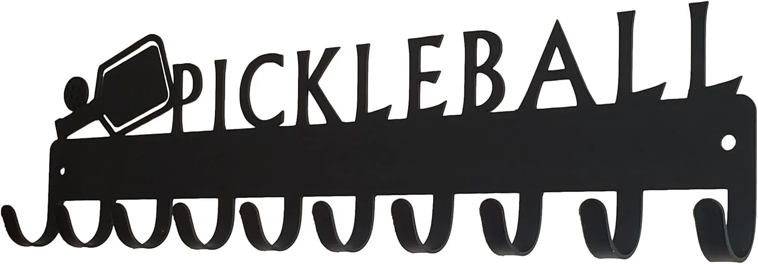 Sports Medal Hanger Display for Pickleball Ribbons - 14.5 inches with 10 Hooks - Made in The USA