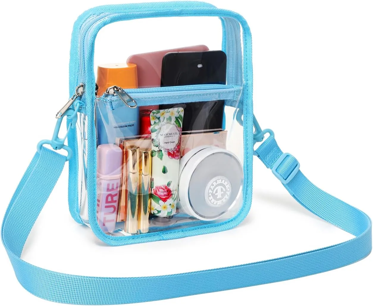 Stadium Event Clear Bag Women's Clear Bag Purse Crossbody Bag Stadium Approved with Front Pocket for Concerts