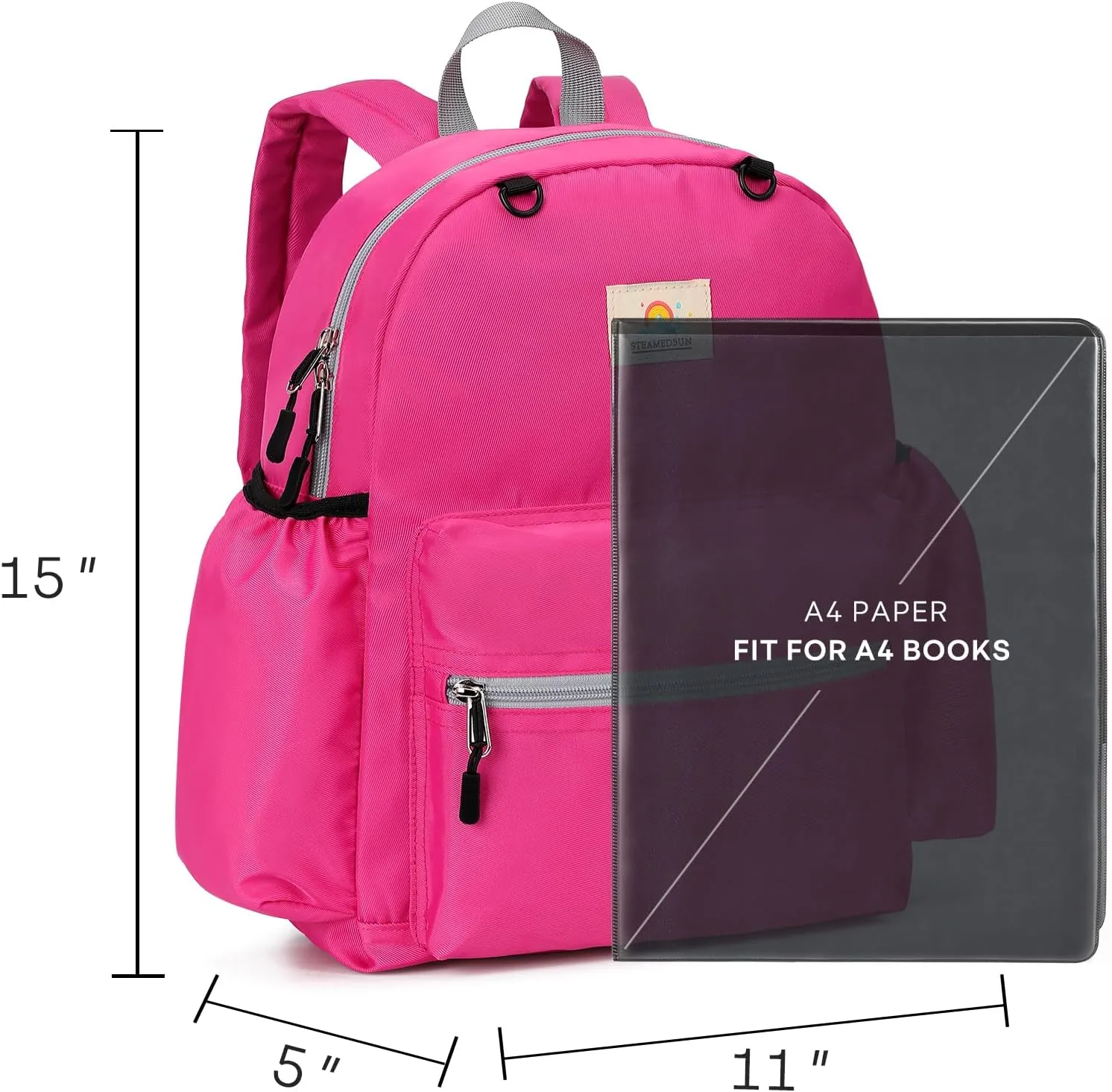 STEAMEDBUN Kids Backpack for Girls 4-6: Girls Backpacks for Elementary - 15 inch Backpack for Kindergarten