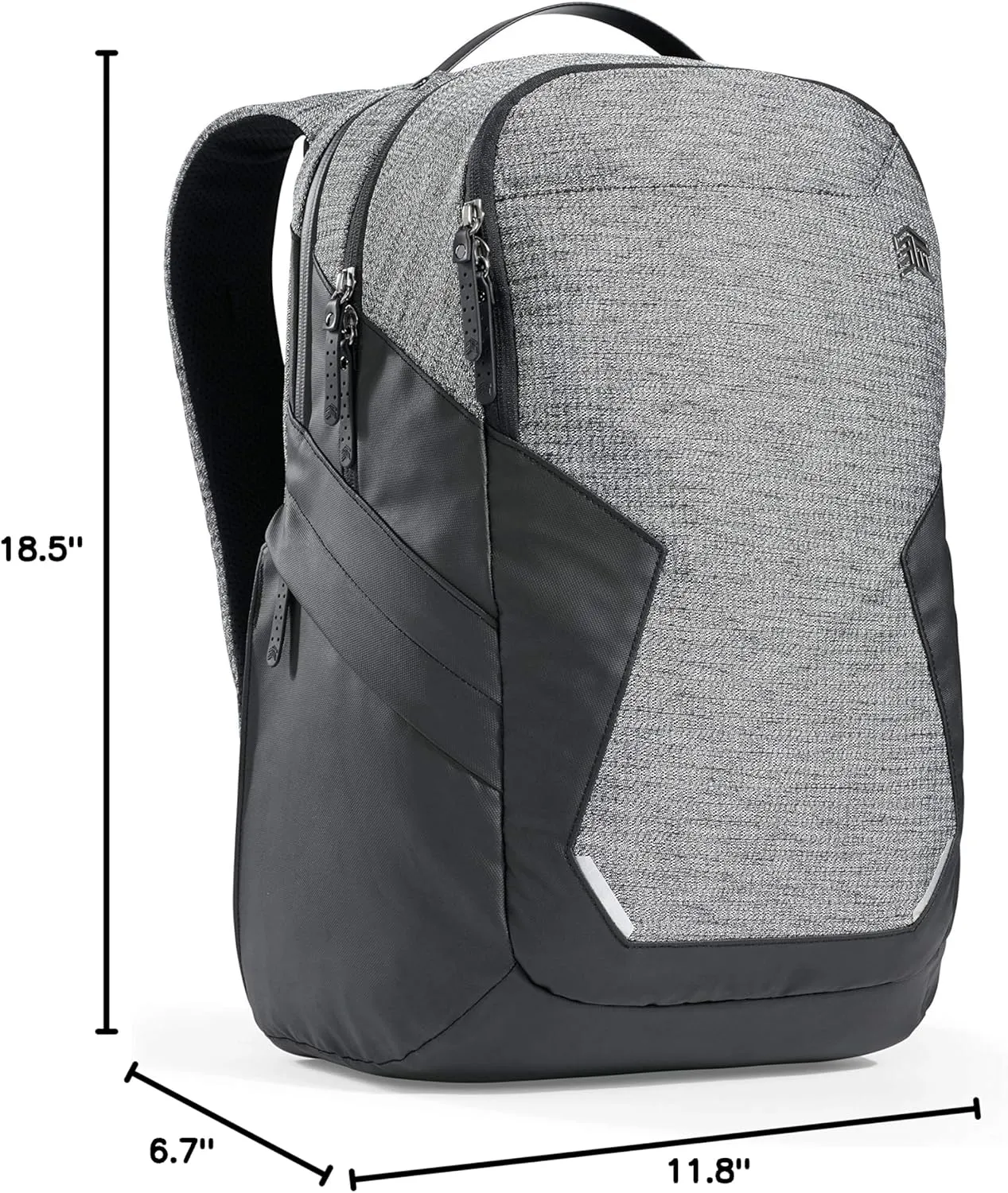 STM Myth 28L Backpack - Durable, Stylish, and Laptop Backpack for Men and Women with Pockets - Fits 15" Laptop and 16" MacBook Pro with Laptop Protection - Granite Black (stm-117-187P-01)