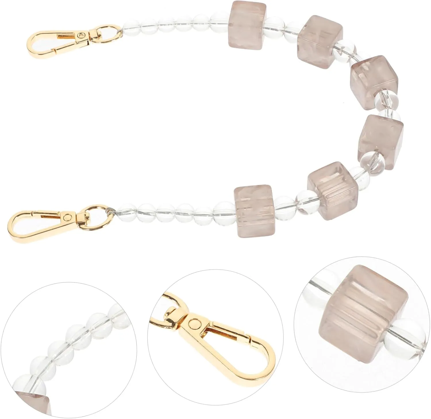 STOBOK Removable Bag Chain Retro Classic Clutch Bag Chain Acrylic Chain Handbag Strap Multi-use Purse