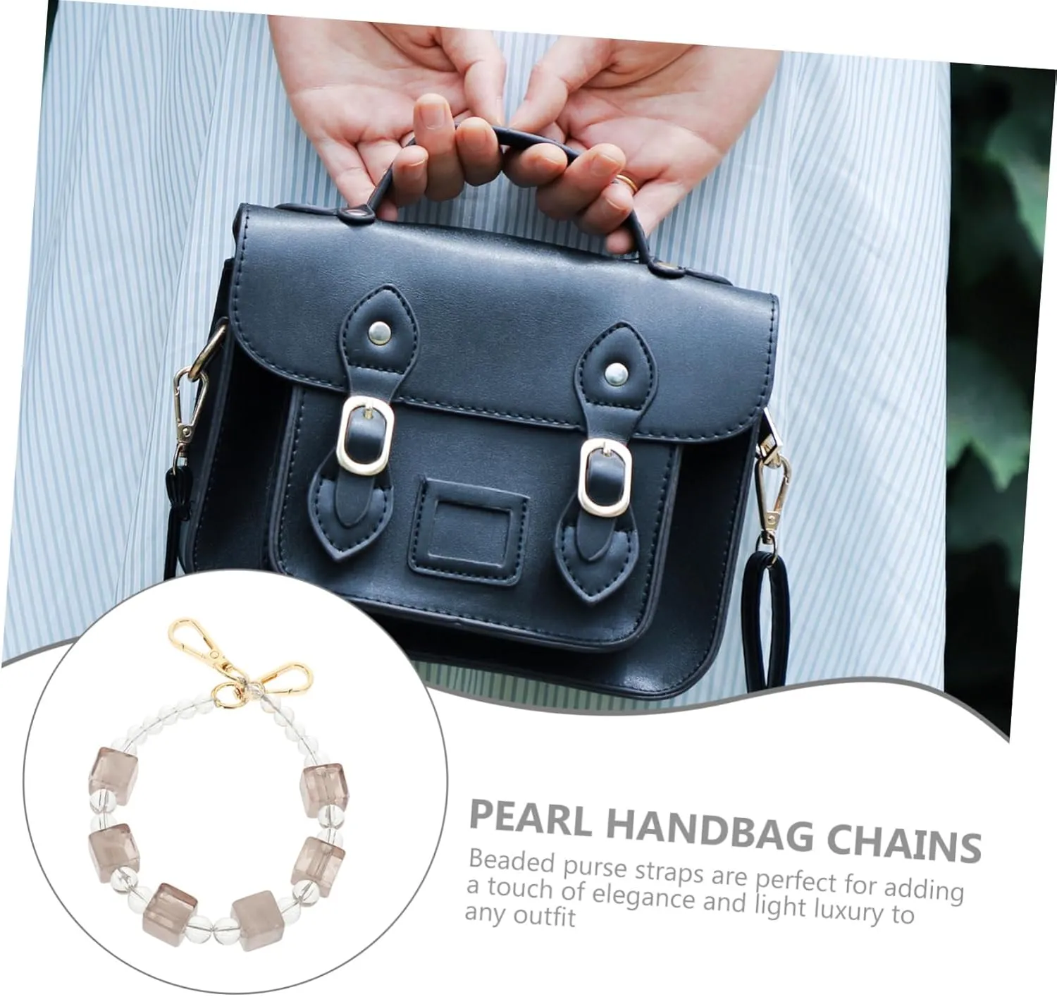 STOBOK Removable Bag Chain Retro Classic Clutch Bag Chain Acrylic Chain Handbag Strap Multi-use Purse