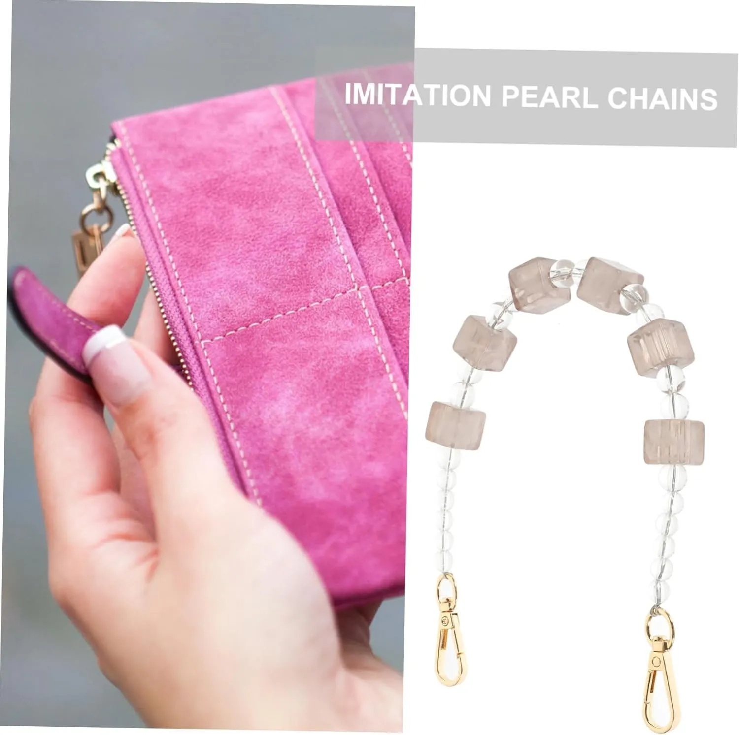 STOBOK Removable Bag Chain Retro Classic Clutch Bag Chain Acrylic Chain Handbag Strap Multi-use Purse
