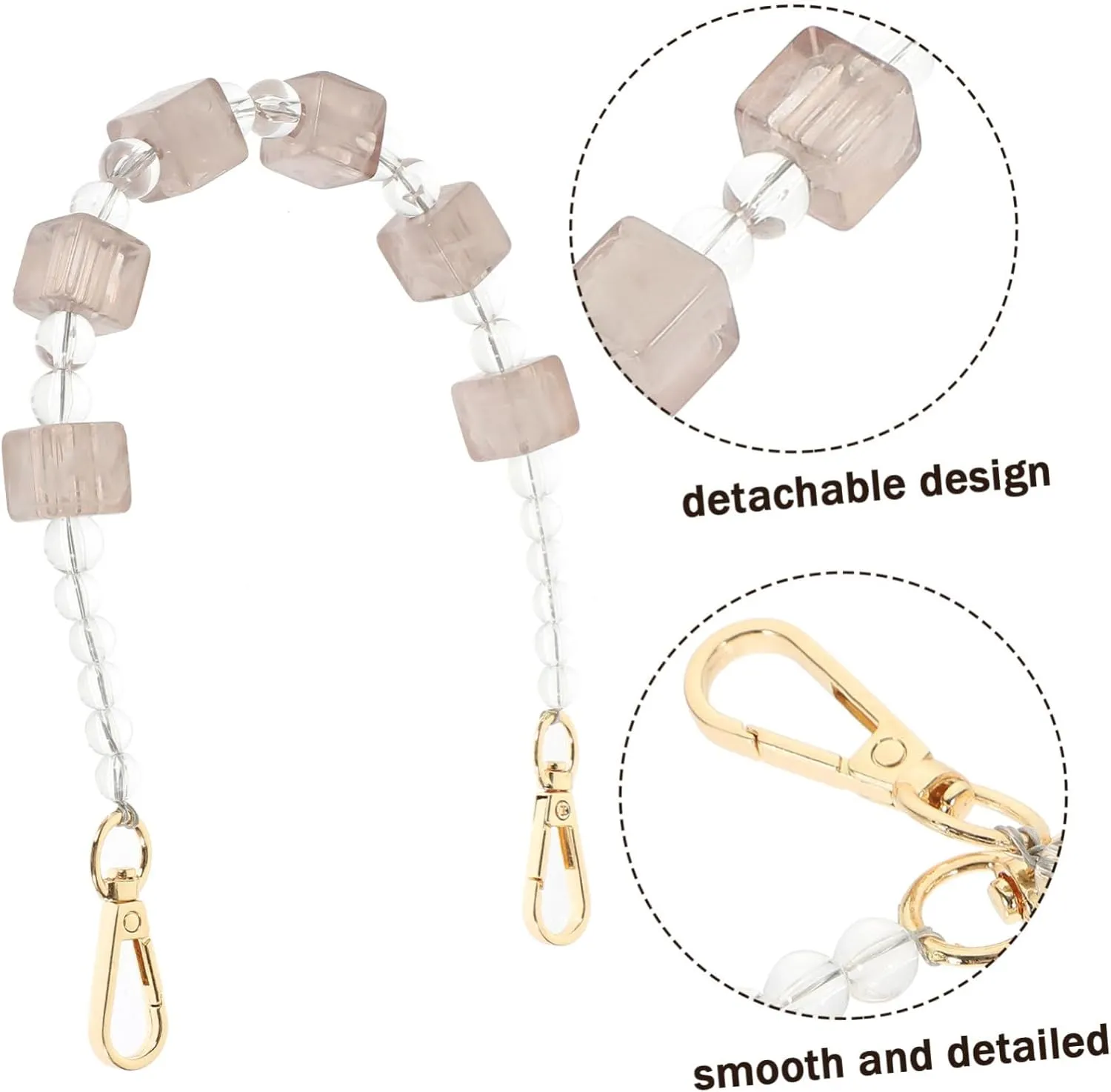 STOBOK Removable Bag Chain Retro Classic Clutch Bag Chain Acrylic Chain Handbag Strap Multi-use Purse