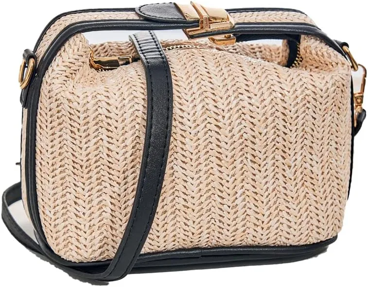 Straw Braided Shoulder Bag,Clutch Straw Bag, Crossbody Bag, Straw Handmade Bag,Woven Purse Summer for Women