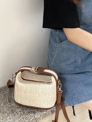 Straw Braided Shoulder Bag,Clutch Straw Bag, Crossbody Bag, Straw Handmade Bag,Woven Purse Summer for Women