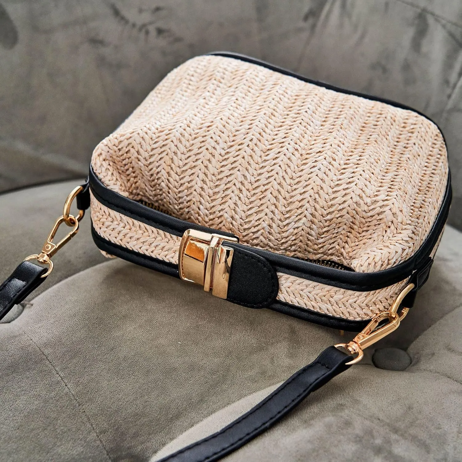 Straw Braided Shoulder Bag,Clutch Straw Bag, Crossbody Bag, Straw Handmade Bag,Woven Purse Summer for Women