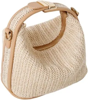 Straw Braided Shoulder Bag,Clutch Straw Bag, Crossbody Bag, Straw Handmade Bag,Woven Purse Summer for Women