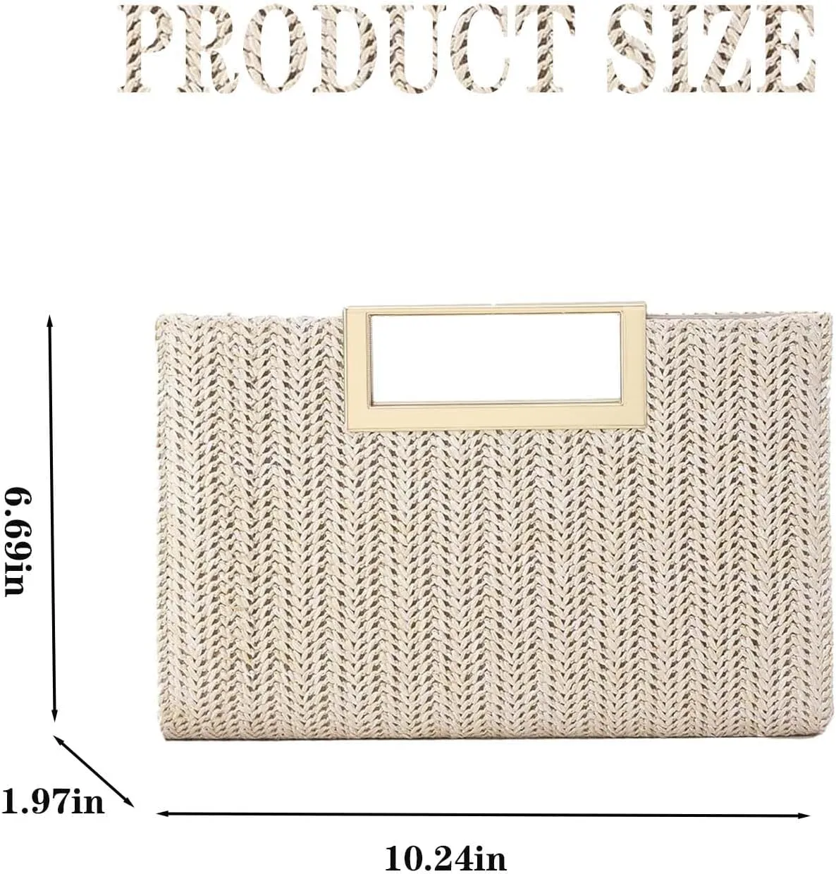 Straw Clutch for Women Summer Clutch Top Handle Straw Evening Bag Raffia Crossbody Purses Woven Beach Clutch