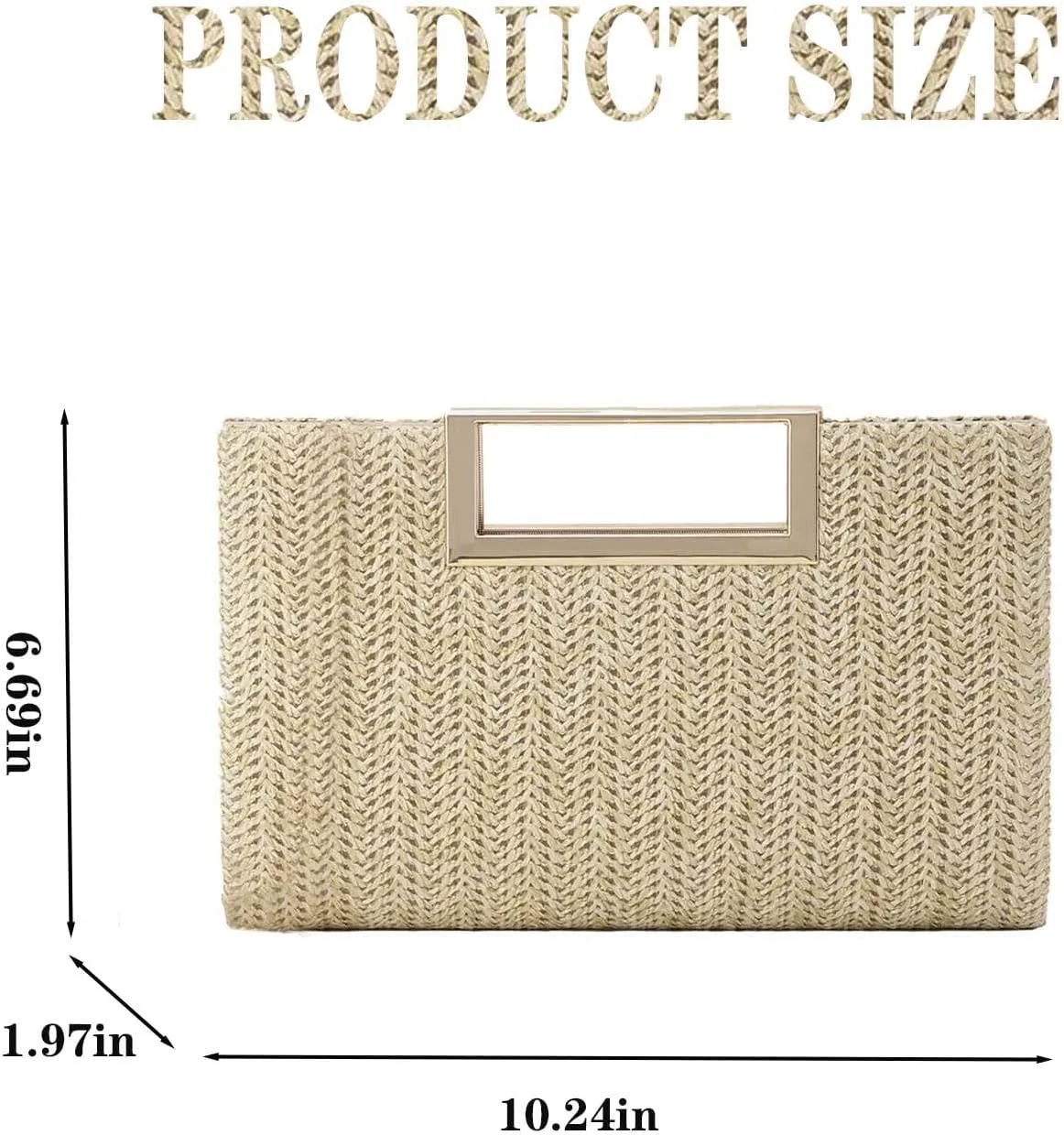 Straw Clutch for Women Summer Clutch Top Handle Straw Evening Bag Raffia Crossbody Purses Woven Beach Clutch