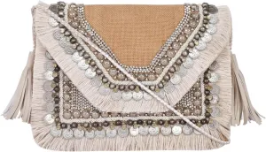 Straw Crossbody Bag Straw Shoulder Bag Straw Clutch Women Hand-embroidered clutch Summer Beach Envelope Purse