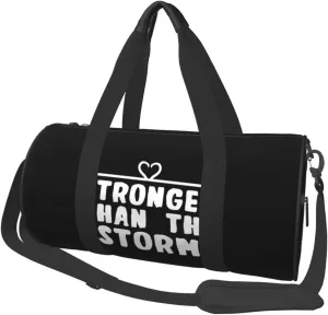 Stronger Than The Storm Duffel Bag Gym Bag Travel Sports Tote Large Foldable Beach Swim Yoga9