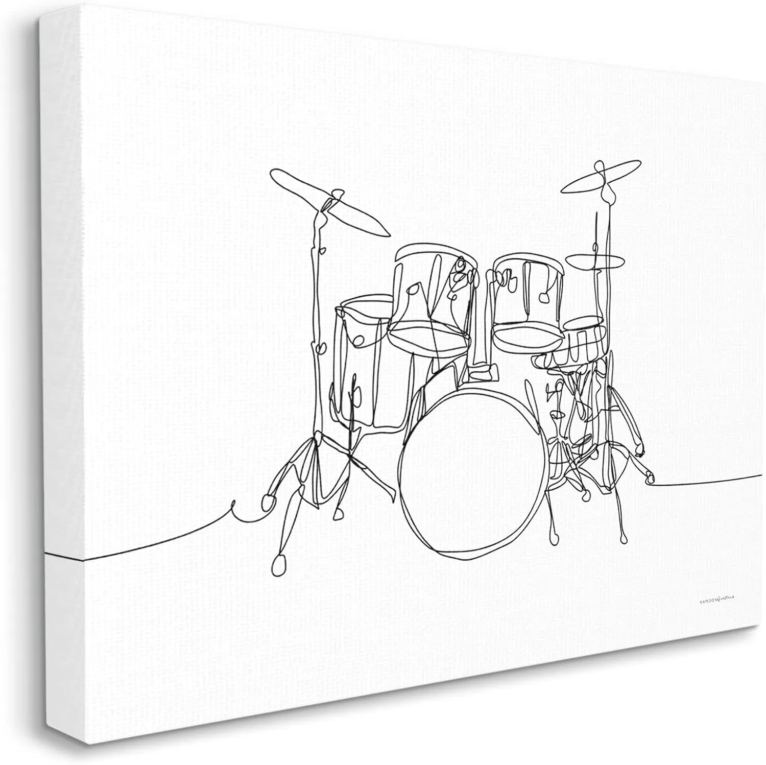 Stupell Industries Drum Kit Musician Line Doodle Canvas Wall Art, Design by Kamdon Kreations
