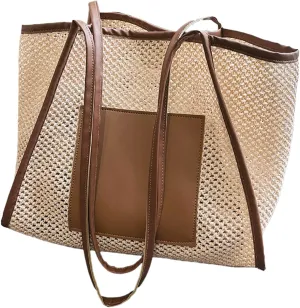 Stylish Beach Bag for Women Large Mesh Hollow Handbag Lightweight Perfect for Travel Pool Gym & Picnic